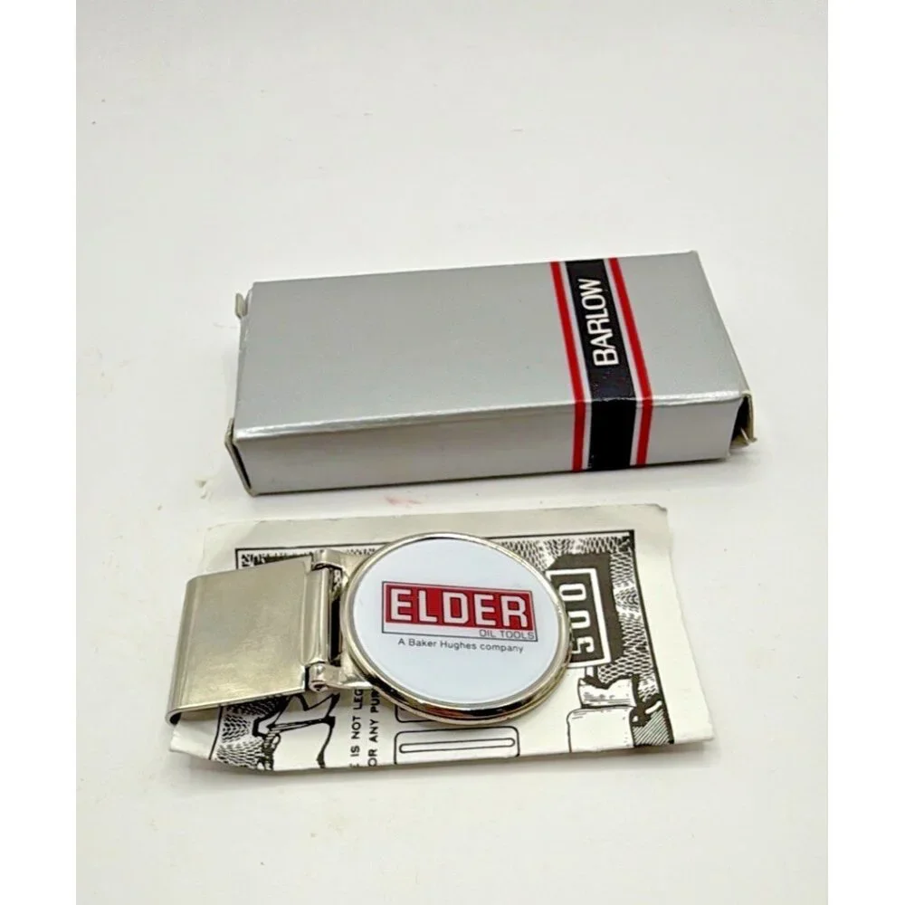 NOS Vtg Elder Oil Tools Baker Hughes Money Clip Barlow NIB Advertising Gas